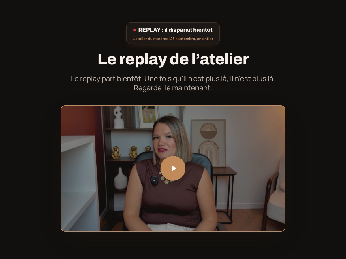 Aperçu de la page de replay